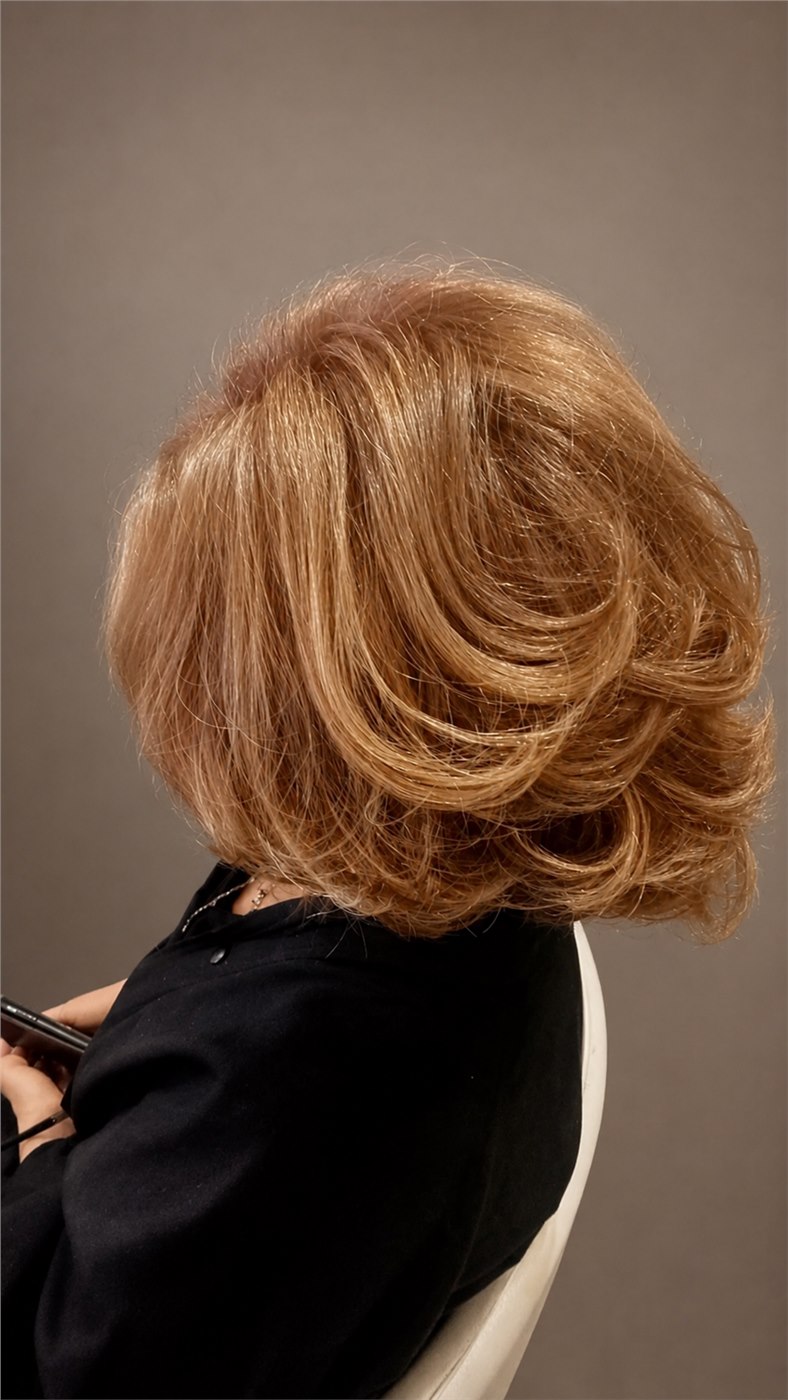 Carré blond doré avec volume réalisé au Salon by Jean-Marc
